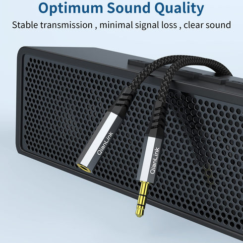 QianLink Headphone Extension Cable, (2-Pack, 6.6ft) 3.5mm Extension Audio Male to Female Aux Adapter Hi-Fi Sound Stereo Extender TRS Cord for Head...