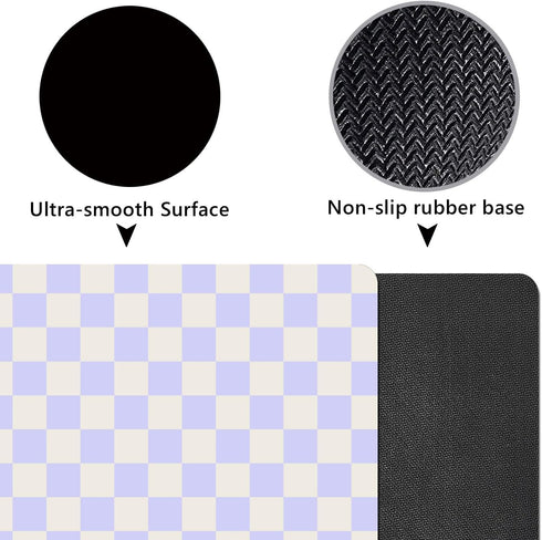 Pastel Purple Checkered Mouse Pad, Cute Boho Mousepad for Home Office, Anti-Slip Rubber Mice pad for Computer & Laptop, 9.5x7.9 inch, Pink Pattern...
