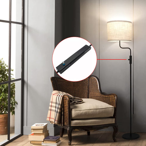 Zing Ear ZE-02A Rotary Dimmer Switch for Floor Torchiere Lamps, Halogen Lamps, Incandescent Lamps,500WMax. 120VAC Knob Switch Replacement Kit-Blac...