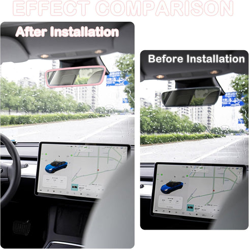 Rear View Mirror Cover Pink Rear View Mirror Accessories, Car Rear View Mirror Protector Frame Silicone Automotive Mirror Frame Compatible with Mo...