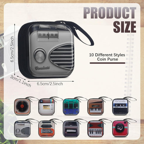 10 Pcs Retro Tinplate Coin Purse Key Coin Purse Small Creative Change Coin Storage Pouch Zipper Mini Pocket Wallet for Kids Boys Girls Women Men G...