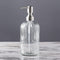 Easy-Tang Glass Hand Soap Dispenser Silver Pump Refillable Dish Shampoo Lotion Bottle with Brushed Bathroom Kitchen Decor 18 OZ...