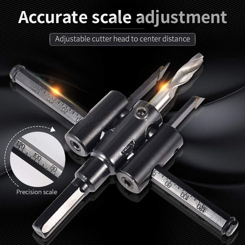 KATUR 30mm to 120mm Adjustable Circle Hole Cutter Saw Kit, Wood Drywall Drill Bit Saw Round Cutting, Woodworking Twist Hole DIY Tools (30-120mm)...