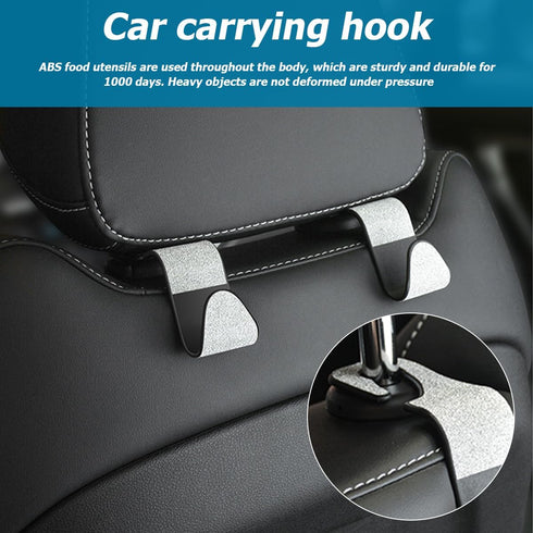 Car Seat Headrest Hook, 4 Pack Bling Hanger Storage Organizer for Purse Coat Handbag Grocery Bag, Strong and Durable Backseat Holder Hook, Bling C...