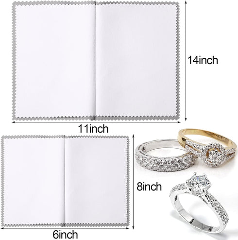 8 Pieces Large Jewelry Polishing Cloth Set Cleaning Cloths Silver Polishing Cleaning for Gold Silver Platinum Jewelry Coins Watches Silverware, 11...