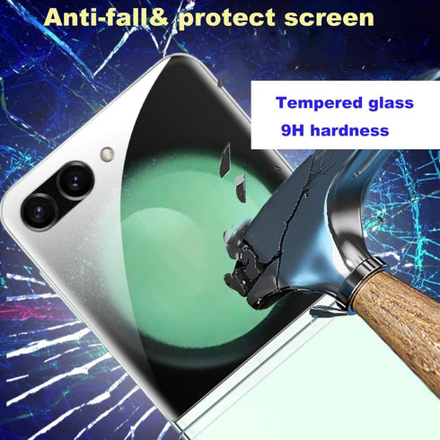 1+1 PACK Privacy Screen Protector for Samsung Galaxy Z Flip 5 5G 2023,Anti-Peep Anti-spy 1PCS Outside Tempered Glass+1PCS Inside Privacy Soft Matt...