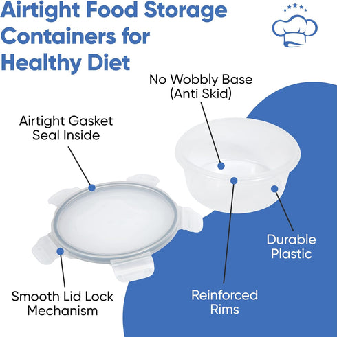 Chef's Path 32 Piece Airtight Food Storage Containers with Easy Snap Lids, 16 Containers and Lids, Stackable Kitchen and Pantry Canisters for Meal...