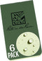 Rite in the Rain Weatherproof On The Go Wallet Notebook, 2" x 3.375", Green Cover, Blank Pages, 6 Pack (No. OTG971L)...