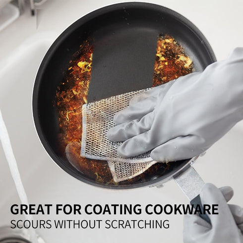Double Layer Multipurpose Non-Scratch Wire Dishcloth - Soft Wire Dishwashing Rags Safe for Non Stick Cookware for Dishes, Sinks, Counters, Stove T...