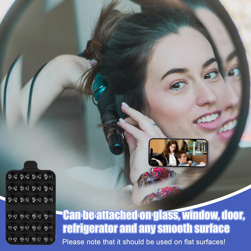 Double-Sided Suction Cup Phone Mount, Silicone Suction Phone Case Adhesive Sticky Phone Grip Hands-Free Phone Grip Silicone Phone Holder for iPhon...