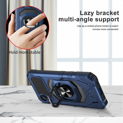 for Cricket Debut S2 Case, Att Calypso 4 Case with Tempered Glass Screen Protector,Ring Kickstand,Military Grade Heavy Duty Shockproof Protective ...