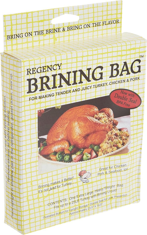 Regency Wraps Brining Bag, Heavy Duty with Double Seal For Juicy Turkey, Bottom Gusset For Easy Storage, BPA Free, Clear, 23.5" X 19.5" Pack of 1...