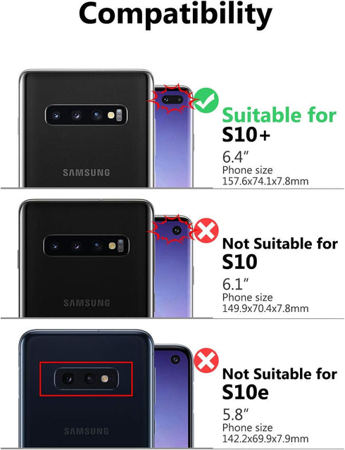 OCASE Compatible with Samsung Galaxy S10 Plus Case - Leather Flip Wallet with Card Slot, Kickstand & TPU Shockproof Interior (Black)...