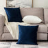 MIULEE Velvet Throw Pillow Covers 18x18 Inch, Pack of 2 - Dark Blue, Super Soft Decorative Square Cushion Cases Modern Luxury Home Decor for Sofa,...