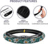 Hippie Flower Daisy Steering Wheel Cover for Women Men Anti-Slip Breathable and Sweat Absorption Universal 15 Inch Cute Steering Wheel Protector D...