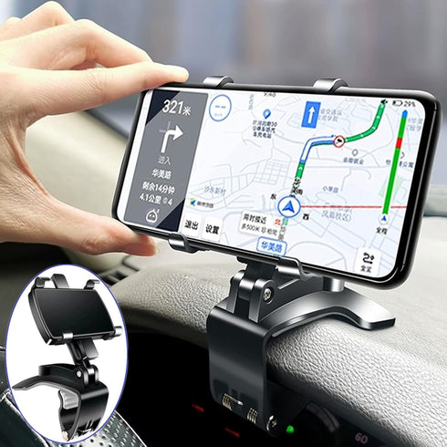 Rotating Cell Phone Holder Safe Driving 360° Rotating Multi-Functional Multi-Scene Dashboard Rearview Mirror Sun Visor Compatible with 4-7 inch Sm...