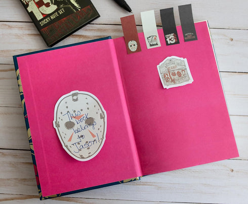 Friday the 13th Sticky Note and Sticky Tab Box Set | Work Memo Notepad Stationery Paper | Home School Supplies For College, Business, Office | Jas...