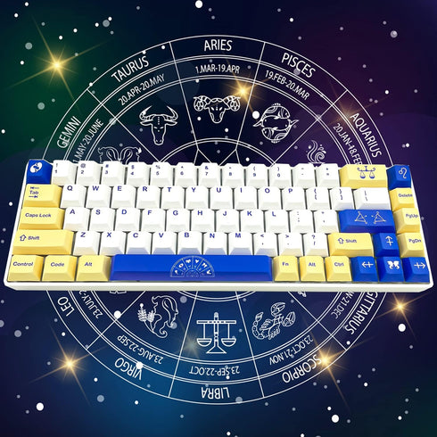 kutethy PBT Keycaps,135 Keys Constellation Style Keycaps for Cherry Gateron MX Switches Mechanical Keyboards (White)…...