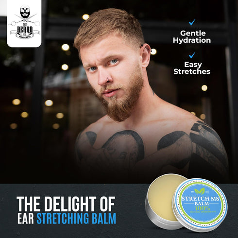 The Beard and The Wonderful Vegan Ear Stretching Balm - Aftercare for Piercings - 15ml - Lobe Stretching - Soothing Formula – All Natural Ingredie...