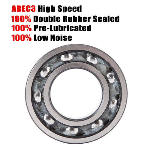 Donepart R4-2RS Ball Bearings 1/4 x 5/8 x 0.196 inch C3 High Speed Double Sealed and Lubricated Bearings for Motor, Wheels, Bike, Pool Pump, Spinn...