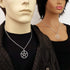 Pentacle Pentagram Polished Silver Finish Medieval Renaissance Pendant Necklace...