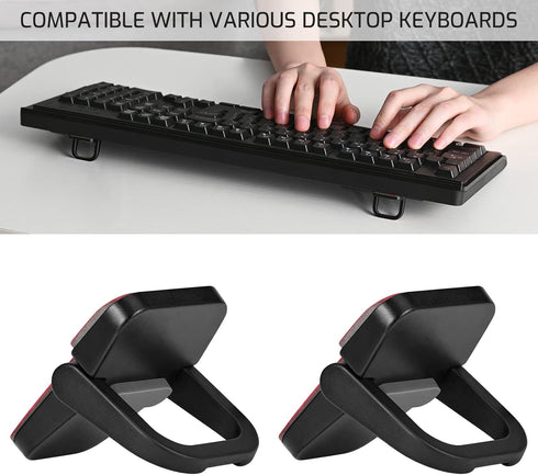 2 PCS Portable Invisible Laptop Stand,Mini Aluminum Laptop Feet Lifter,Self Adhesive Foldable Laptop Cooling Riser,Computer Keyboard Mount Kicksta...
