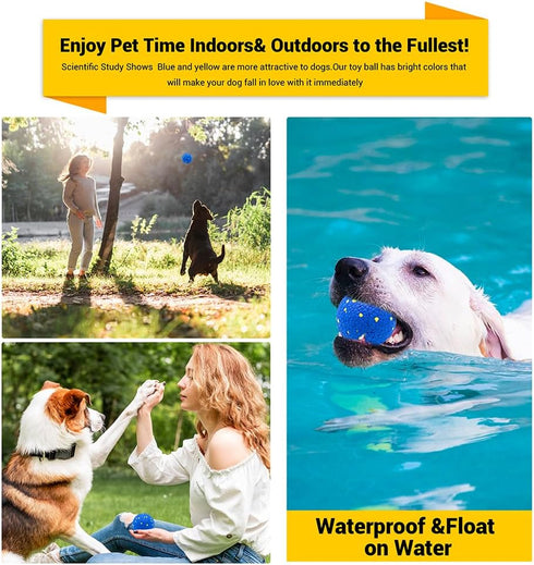 Dog Balls Toys for Aggressive Chewers, Indestructible Durable Bouncy Floating Balls for Dogs to Fetch, Durable Solid Rubber Ball for Training Dog(...