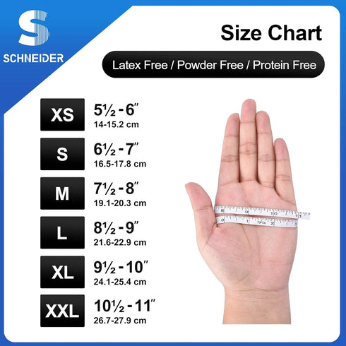 Schneider Nitrile Exam Gloves, Black, Small, 50-ct Box, 4-mil, Latex-Free, Powder-Free, Food-Safe (NBFK7111)...