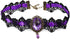 Pingyongchang Lace Choker Necklace Black Lace Crystal Choker Necklace for Women Halloween Weeding Costume Party Prom Vampire Pendant Choker for Wo...