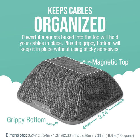 Smartish Magnetic Cord Holder - Cable Wrangler Organizer with Magnet Clips for Charger Management on Desktop, Nightstand, or Side Table for All Ca...
