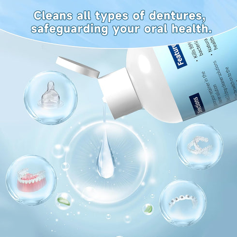 Ultrasonic Retainer Cleaner Solution for Sonic Denture Cleaner-Professional Cleaning of Retainers, Invisible Aligners, Mouth Guards, Night Guards,...