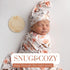 Newborn Baby Snug Wrap Baby Girl Receiving Blanket Swaddle Blanket with Headband Beanie Set and Name Card (Orange Floral)...