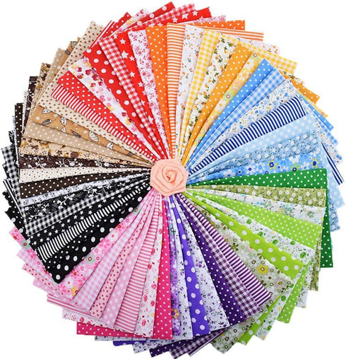 Fabric, 56 pcs/lot Top Cotton 9.8" x 9.8" (25cm x 25cm) Squares Patchwork, Precut Multi-Color and Different Pattern for Sewing Quilting Crafting, ...