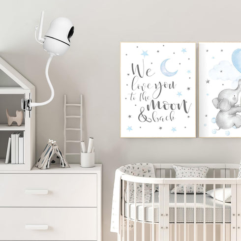 Flexible Baby Monitor Clip Clamp Mount Compatible with HelloBaby HB6550/HB65/HB66/HB248,ANMEATE SM935E,iFamily 43E,Kidsneed SM935, Hellobaby Camer...