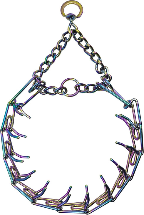 Rainbow Color Prong Pinch Dog Collar, Training Collar for Dogs,No Pull Dog Collar for Small Medium Large Dogs(XL)...