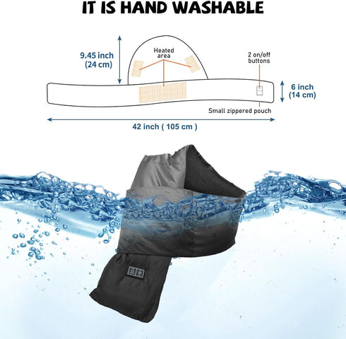 Electric Heated Scarf with Hat, Rechargable Portable Neck Heating Pad for Cramps Neck Pain Relief Cordless Heating Pad Thermal Neck Brace for Men ...