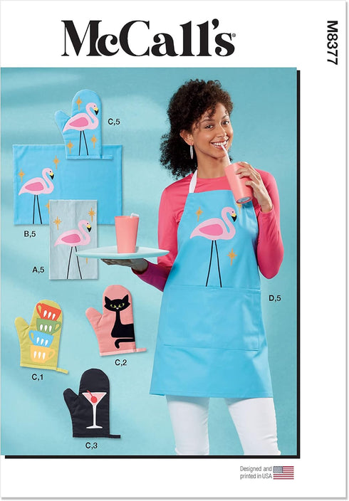 McCall's Kitchen Accessories and Apron Sewing Pattern Kit, Design Code M8377, One Size Each, Multicolor...