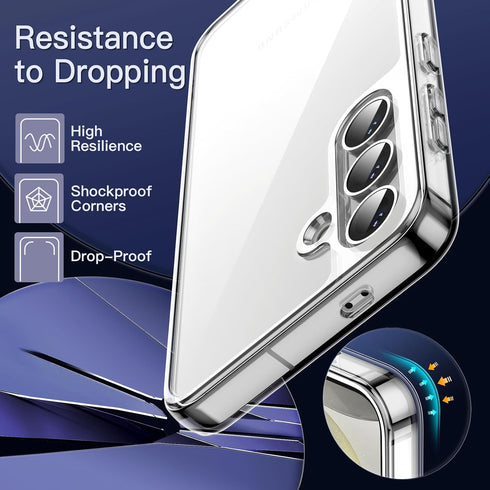 JETech 5 in 1 Case for Samsung Galaxy S24+ / S24 Plus 5G with 2-Pack Each Tempered Glass Screen Protector and Camera Lens Protector, Non-Yellowing...