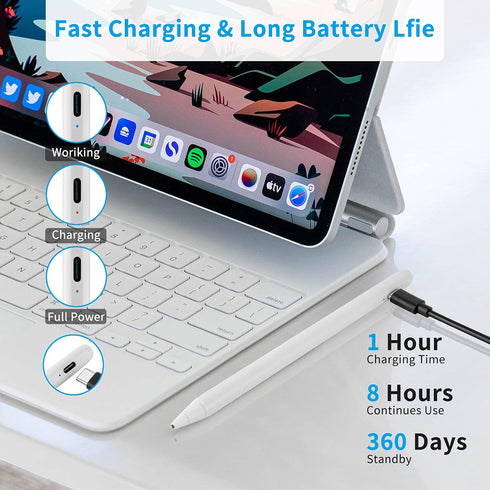 iPhone X/14/13 Stylus Pencil,1.5mm High Precision Fine Tip Electronic Digital Stylus Pen for iPhone 12/13/14 Pro Max Drawing/Notes White...