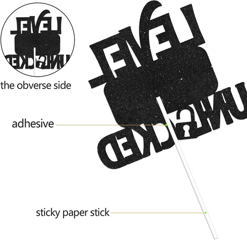 Level 10 Unlocked Game Birthday Cake Topper - Video Game Boy's 10th Birthday Game On Party Cake Supplies - Gaming Level Up Winner Party Decoration...