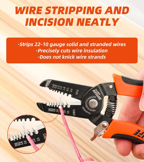 10-22 AWG Wire Stripper Cutter Wire Stripping Tool And Multi-Function Hand Tool?Professional Handle Design And Refined Craftsmanship....