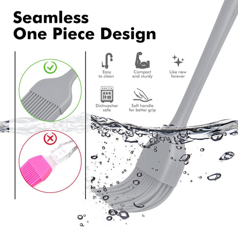 HOTEC Basting Brushes Silicone Heat Resistant Pastry Brushes Spread Oil Butter Sauce Marinades for BBQ Grill Barbecue Baking Kitchen Cooking BPA F...
