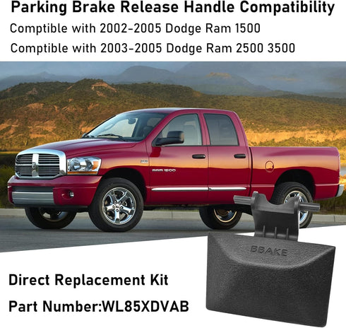 Moonlinks Parking Brake Release Handle Assembly Compatible with 2002-2005 Dodge Ram 1500 & 2003-2005 Dodge Ram 2500 3500,Automotive Replacement Pa...