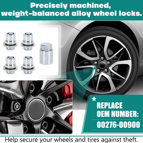00276-00900 Wheel Lock Lug Nuts Kit M12 x 1.5 Compatible with Toyota Avalon C-HR Camry Celica Corolla Highlander Matrix Mirai MR2 Prius RAV4 Sienn...