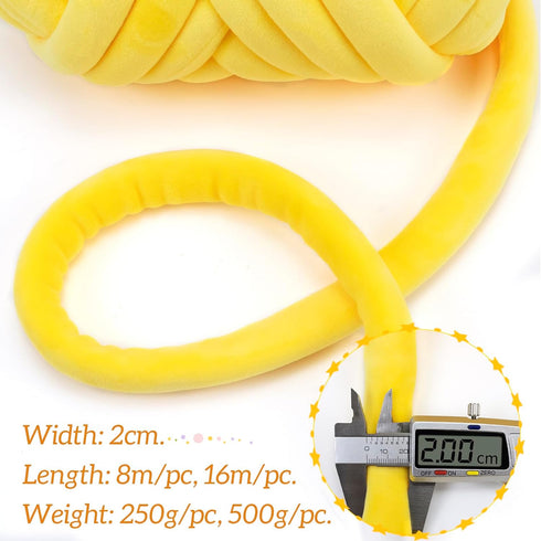 Thick Chunky Yarn for Arm Knitting Jumbo Tube Yarn Soft Chunky Knit Blanket Yarn, Velvet Yarn for Crocheting Handbags Hand Knitting Pet Bed Rugs P...