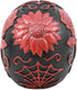 Ebros Day of The Dead Spider Web Floral Red Rose Skull Figurine DOD Floral Black Sugar Skull Statue 5" L...