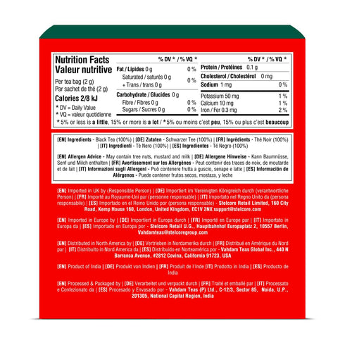 VAHDAM, English Breakfast Black Tea Bags (30 Count) High Caffeine | Strong, Robust & Flavoury | Individually Wrapped Pyramid Tea Bags | Full Bodie...