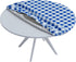 Sorfey Round Tablecloth -Fitted with Elastic, Vinyl with Flannel Back, Fits for Table 30 Inches Round,Water Proof, Easy to Clean, Checked Blue Des...