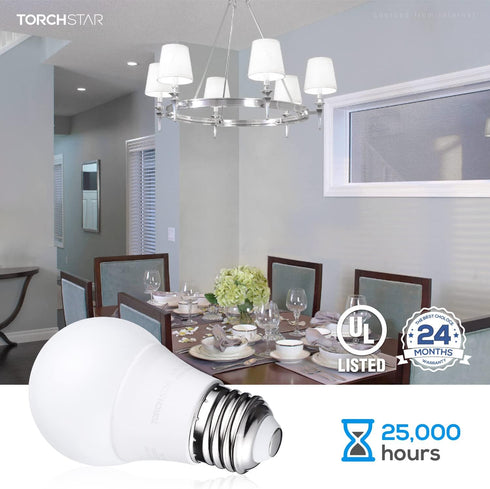TORCHSTAR 12-Pack 5.5W A15 LED Light Bulbs, 40 Watt Equivalent, 5000K Daylight, E26 Medium Base, G45 Bulb Shape, for Ceiling Fan, Desk Lamp, Vanit...