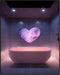 Posterizer 1 pcs-dreamy pink and purple bathroom with heart light-Bathroom Restroom Art-Gift for Men Women Teens- Bathroom, restroom Decor- unfram...